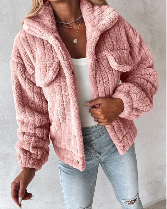 Lori Women's Sherpa Button-Front Casual Jacket
