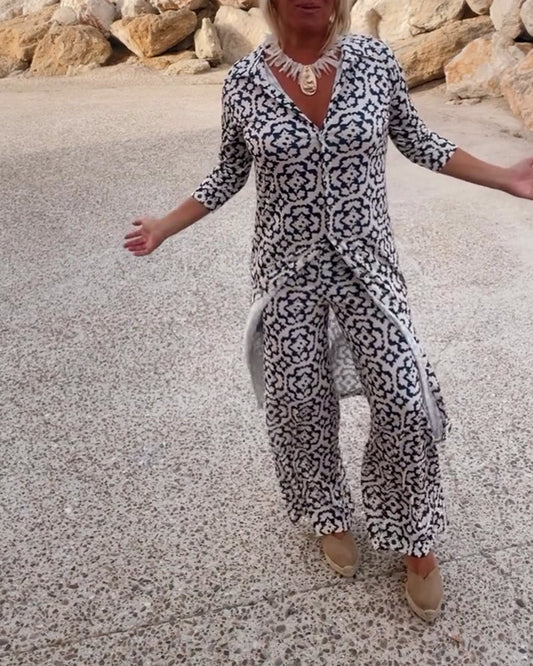 Michelle | Elegant Printed Two-Piece Set for Effortless Style