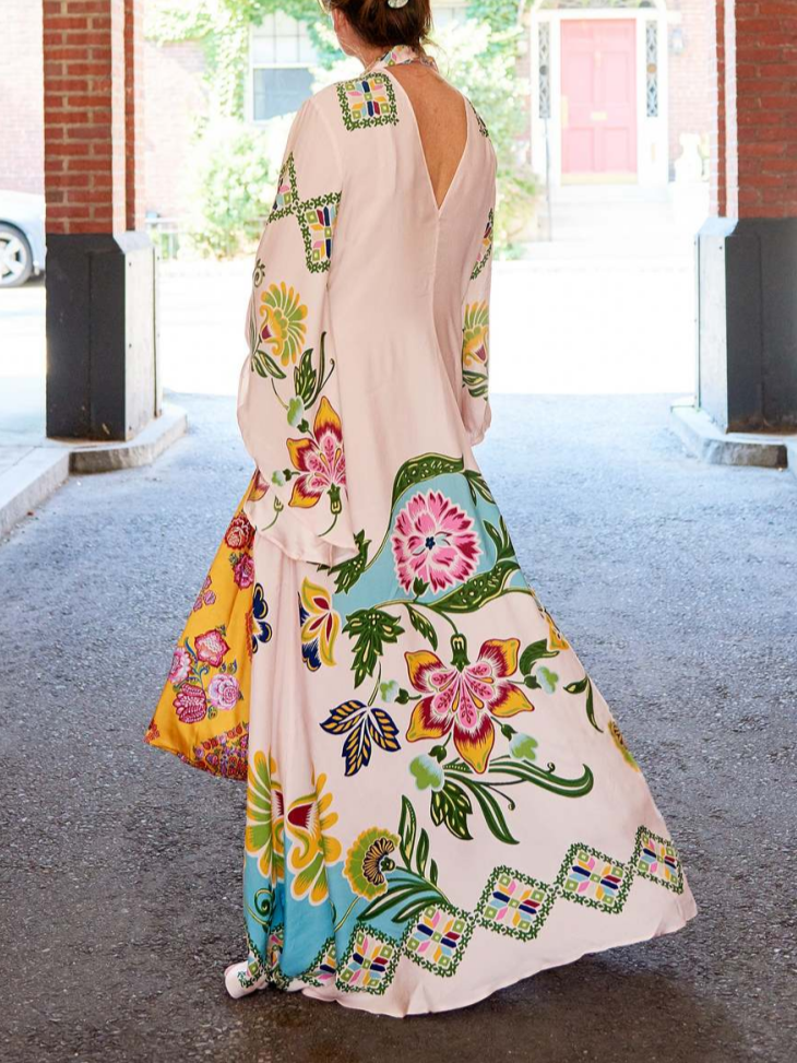 Jillian | Elegant Floral Long Sleeve Maxi Dress
