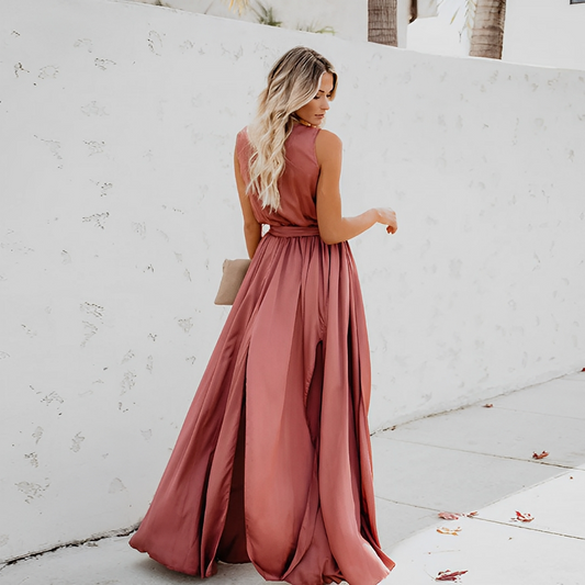 Melissa | Elegant Maxi Dress With Waist Belt for Special Occasions
