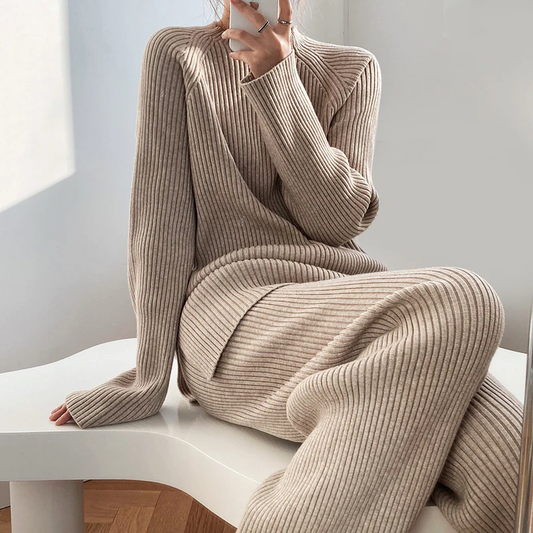 Virginia | Women's Wide Leg Ribbed Knit Set