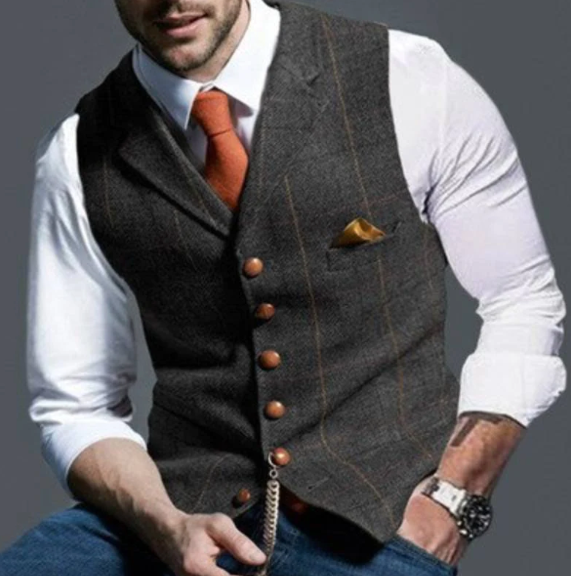 Cameron | Men's Slim Fit Dress Vest in Luxe Fabric
