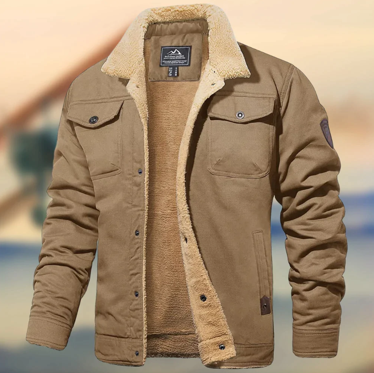 Teddy Men's Sherpa Collar Casual Jacket