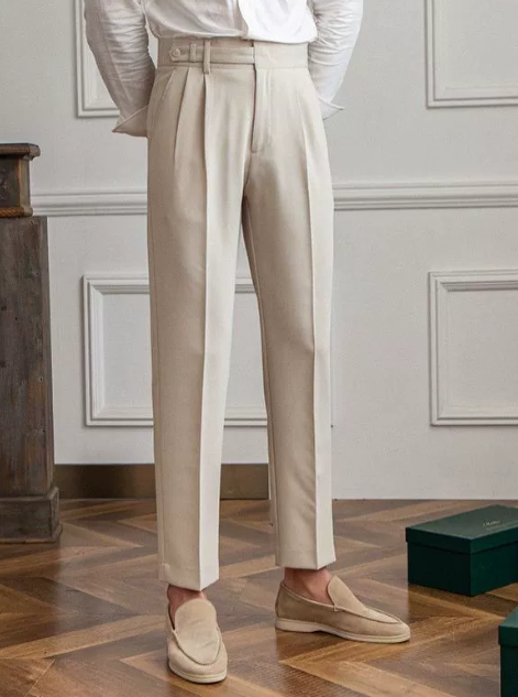 Wesley | Men's Lightweight Flat Front Tailored Trousers