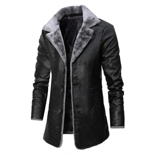 Casey | Men's Faux Fur Collar Trench Coat