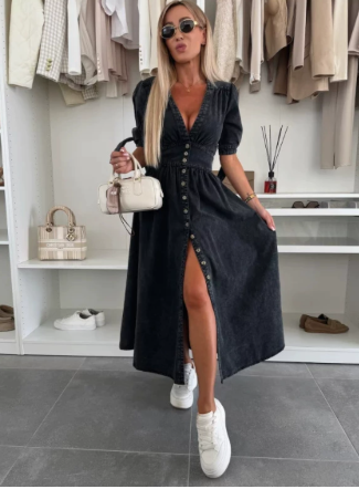 Kendra | Chic Denim Dress - Comfortable Elegance