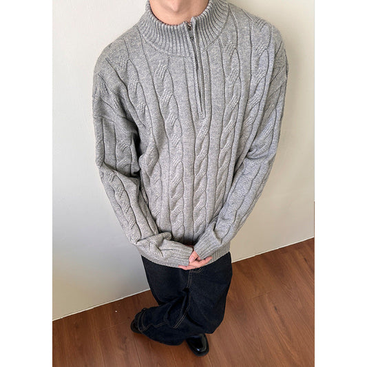 Andy Men's Quarter-Zip Cable Knit Sweater