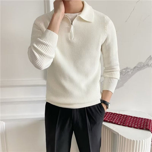 Hank Men's Zip-Up Polo Sweater