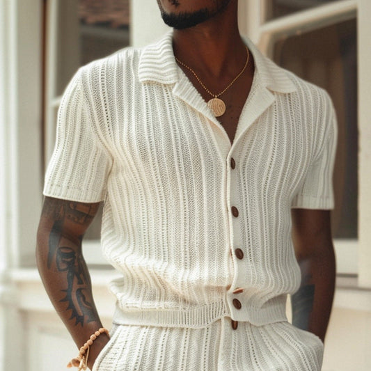 Spencer | Men's Breathable Knit Shirt and Shorts Set – Slim Fit