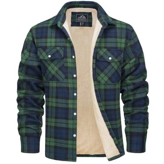 Men's Sherpa-Lined Flannel Shirt Jacket