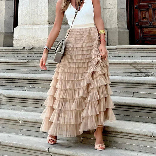 Theresa | Elegant Tulle Midi Skirt