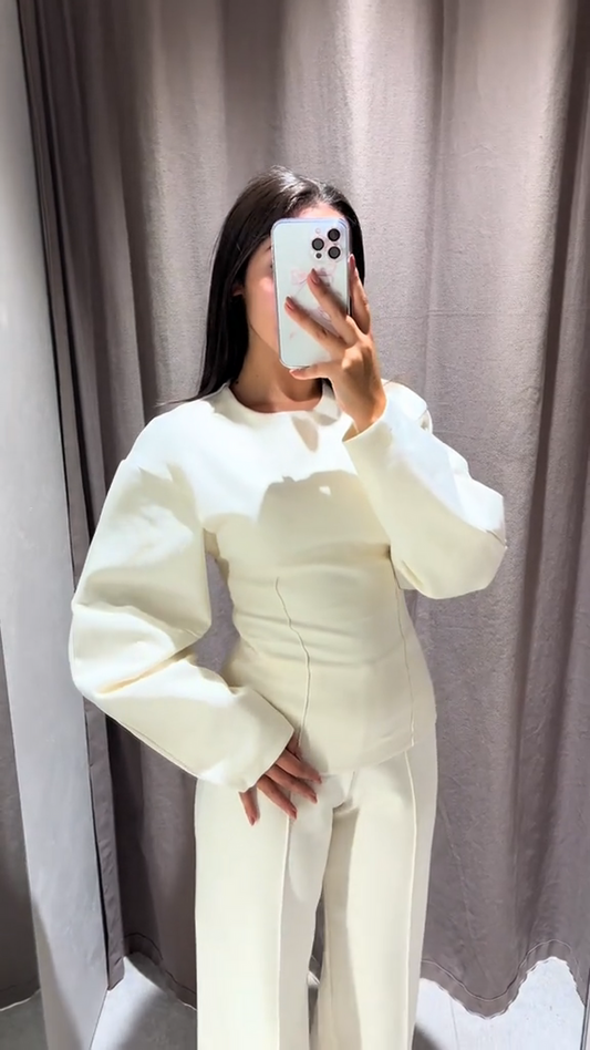 Elaine | Women's Wide Leg Co-Ord Set in Luxurious Fabric