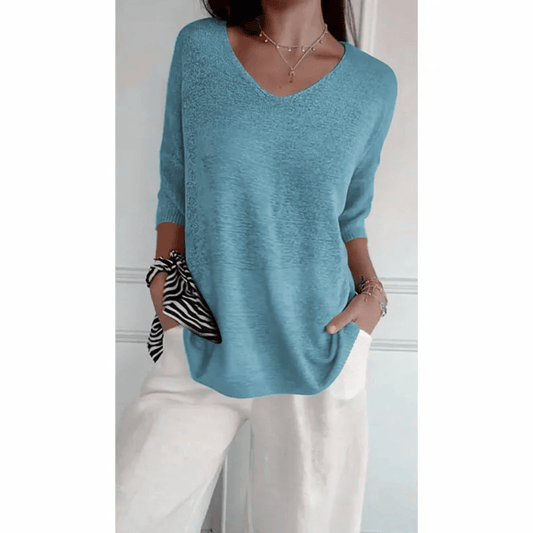 V-Neck Relaxed Fit Tunic Top