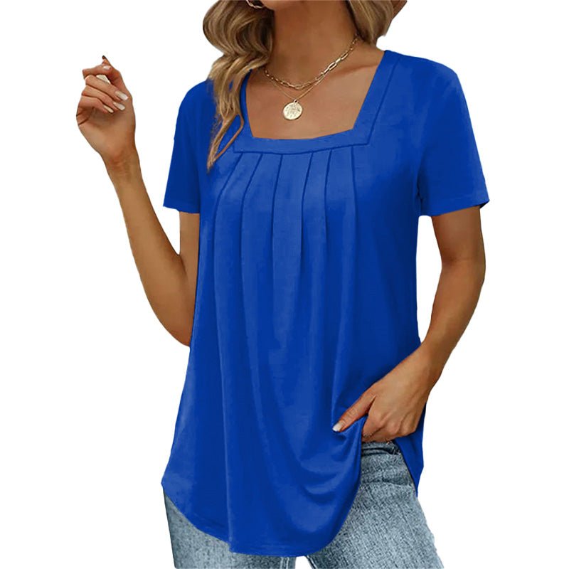 Michaela | Women's Pleated Square Neck Top