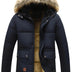 Men's Hooded Quilted Puffer Jacket - Navy Blue