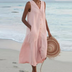 Sheila | Elegant Button-Down Summer Dress for Effortless Style - Pink