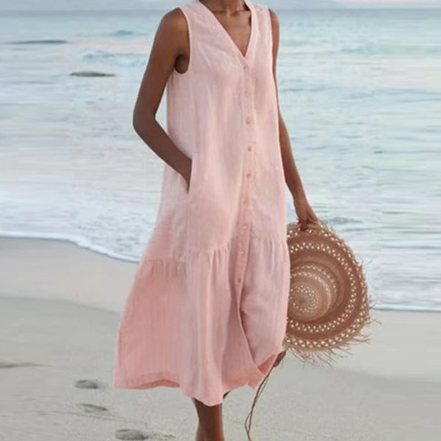 Sheila | Elegant Button-Down Summer Dress for Effortless Style