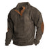 Dave | Men's Half Button Pullover Sweater in Luxurious Fabric - Brown