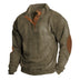 Dave | Men's Half Button Pullover Sweater in Luxurious Fabric - Olive Green