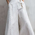 Rebecca | High Waist Lightweight Cotton Blend Striped Trousers - White