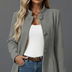 Hallie | Women's A-Line Button-Down Coat - Gray