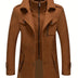Hugh | Men's Double-Breasted Pea Coat - Brown
