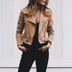 Betina | Chic Faux Suede Biker Jacket - Khaki