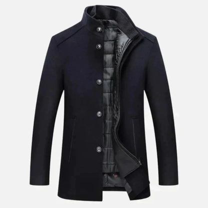 Edward | Men's Mid-Length Stand Collar Overcoat