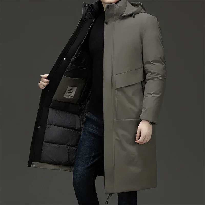 Jim | Men's Hooded Long Coat in Luxurious Fabric