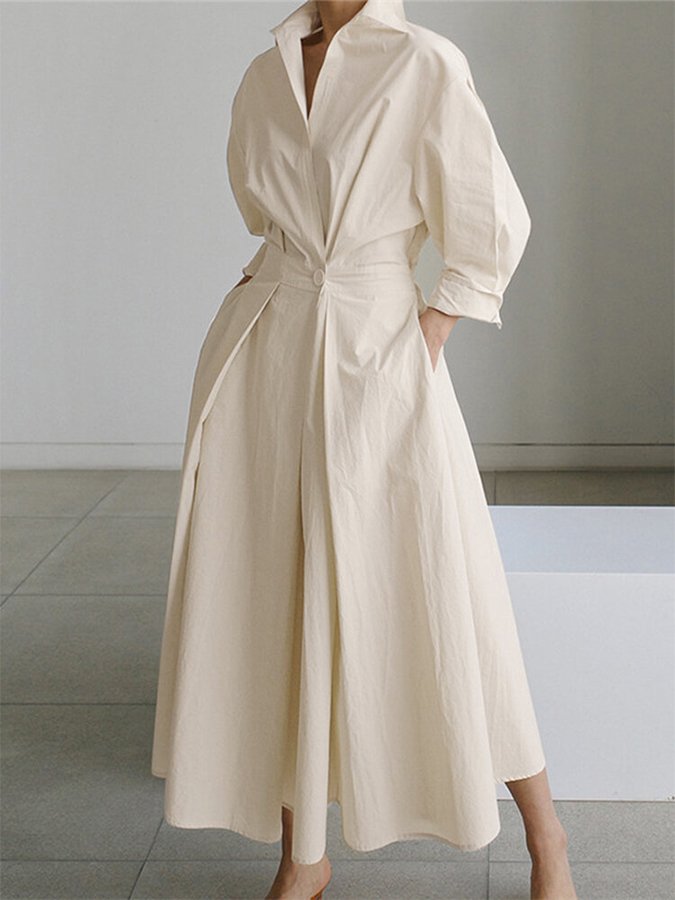 Mathilda | Elegant Button-Down Shirt Dress