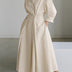 Kimberly | Elegant Midi Dress with Button Closure - Beige