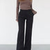Faith | Elegant High-Waisted Wide-Leg Trousers - Black
