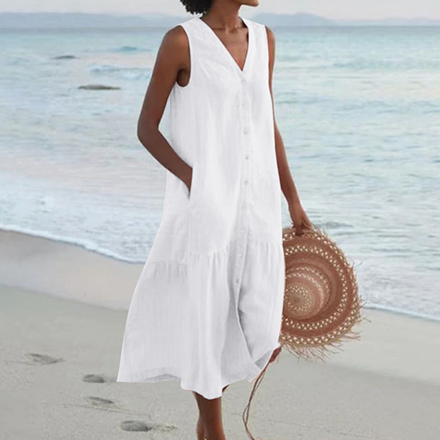 Sheila | Elegant Button-Down Summer Dress for Effortless Style
