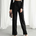 Harper | Elegant High-Waisted Wide-Leg Pants With Pleats - Black