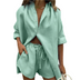 Sorelli | Elegant Two-Piece Cotton Lounge Set - Green