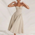 Aisola | Elegant Casual Summer Dress - Beige