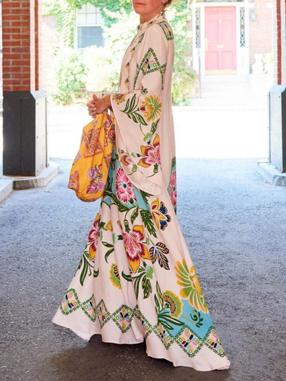 Jillian | Elegant Floral Long Sleeve Maxi Dress