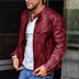 Will | Men's Slim Fit Faux Leather Jacket - Maroon