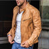 Will | Men's Slim Fit Faux Leather Jacket - Beige