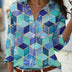 Adeline | Women's Printed Button-Front Jacket - Green