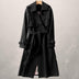 Reagan | Women's Double Breasted Trench Coat - Black