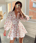 Pamela | Elegant Ruffled Summer Dress with V-Neck