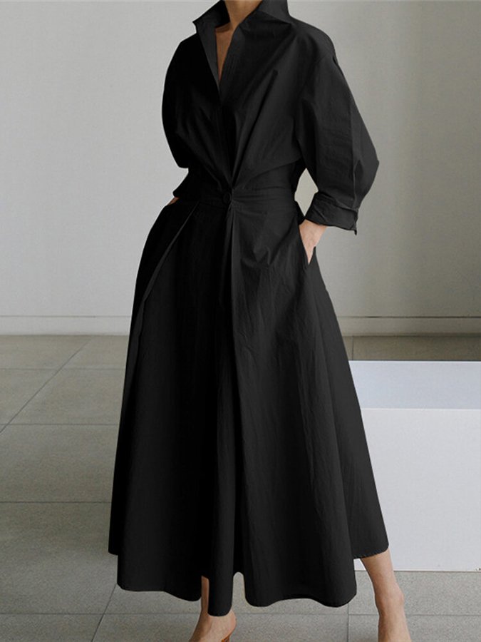 Kimberly | Elegant Midi Dress with Button Closure