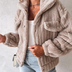 Lori Women's Sherpa Button-Front Casual Jacket - Khaki