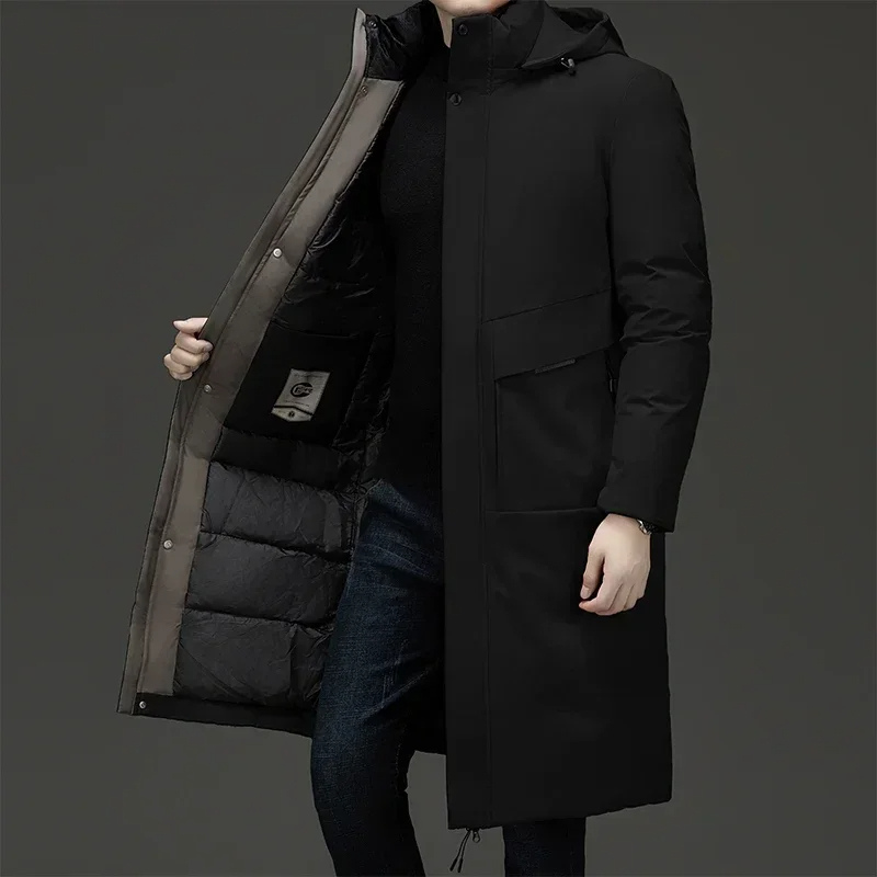 Jim | Men's Hooded Long Coat in Luxurious Fabric