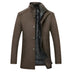 Edward | Men's Mid-Length Stand Collar Overcoat - Brown