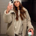 Paige | Women's Relaxed Fit Teddy Zip-Up Jacket - Beige