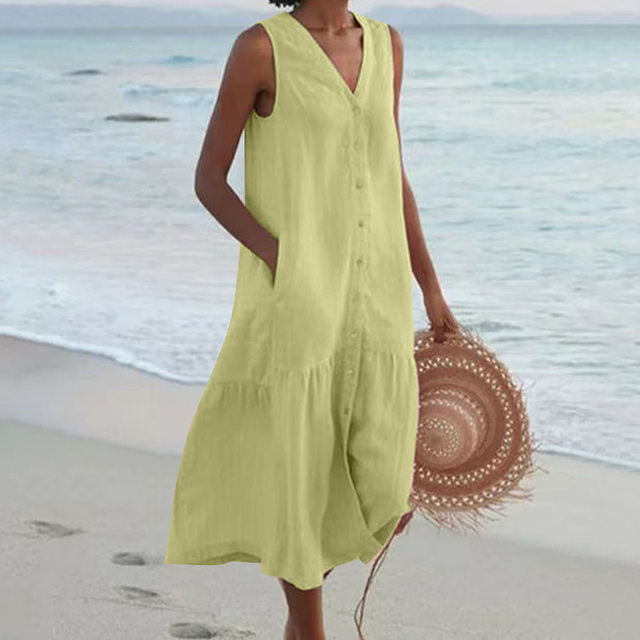 Sheila | Elegant Button-Down Summer Dress for Effortless Style