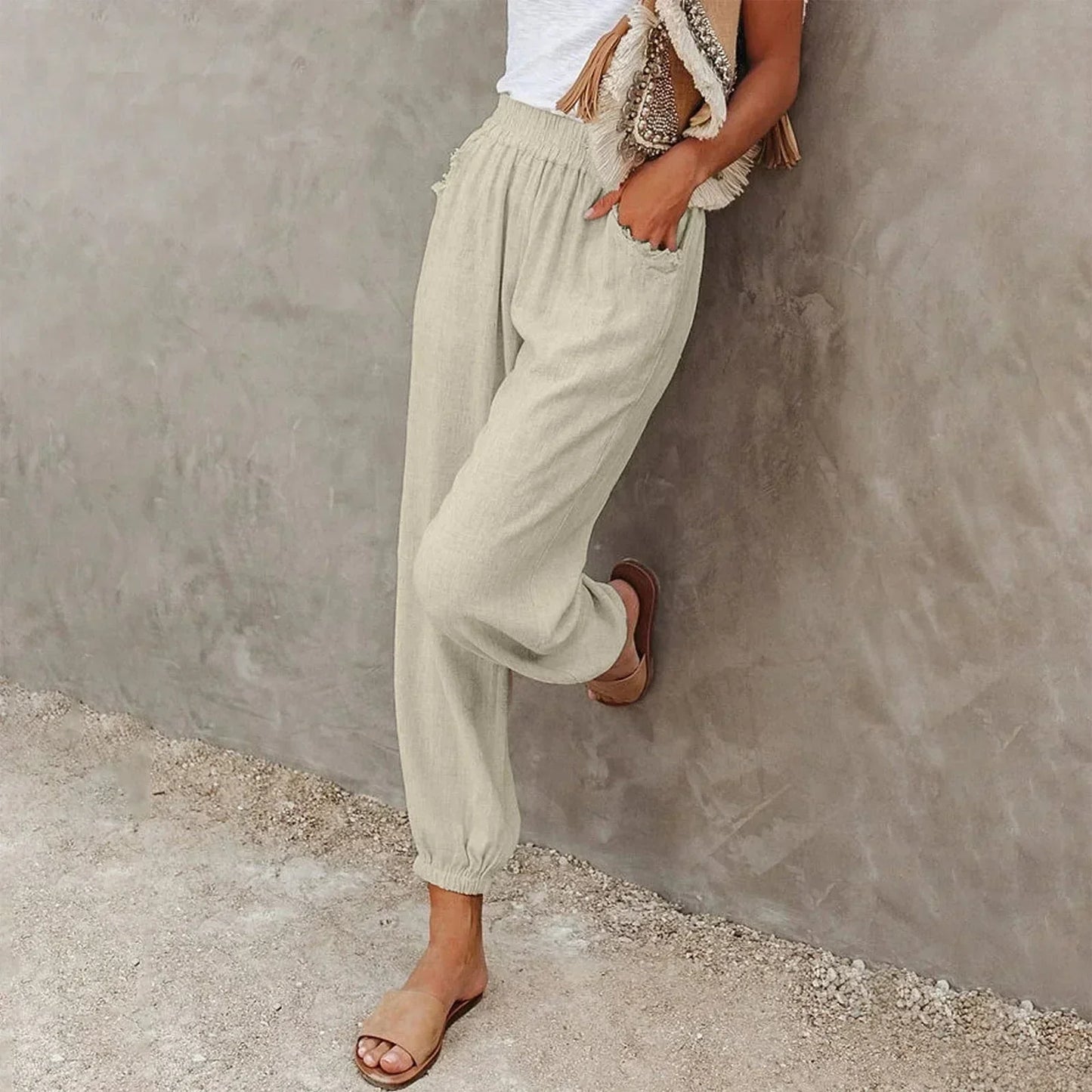 Skye | Women's High Waist Summer Pants – Lightweight & Breathable