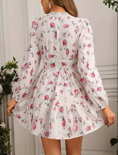 Pamela | Elegant Ruffled Summer Dress with V-Neck